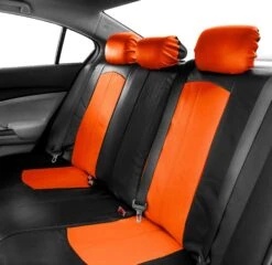 Highest Grade Faux Leather Seat Covers - Full Set Orange(Highest Grade Faux Leather Seat Covers Full Set Orange) -FH Group PU008orange interior rear