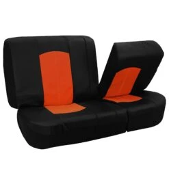 Highest Grade Faux Leather Seat Covers - Full Set Orange(Highest Grade Faux Leather Seat Covers Full Set Orange) -FH Group PU008orange010split