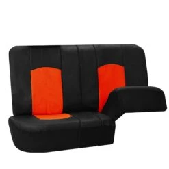Highest Grade Faux Leather Seat Covers - Full Set Orange(Highest Grade Faux Leather Seat Covers Full Set Orange) -FH Group PU008orange010split2