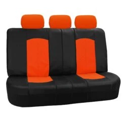 Highest Grade Faux Leather Seat Covers - Full Set Orange(Highest Grade Faux Leather Seat Covers Full Set Orange) -FH Group PU008orange013