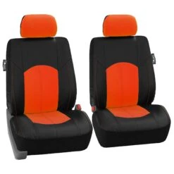 Highest Grade Faux Leather Seat Covers - Full Set Orange(Highest Grade Faux Leather Seat Covers Full Set Orange) -FH Group PU008orange102