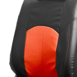 Highest Grade Faux Leather Seat Covers - Full Set Orange(Highest Grade Faux Leather Seat Covers Full Set Orange) -FH Group PU008orangedetail