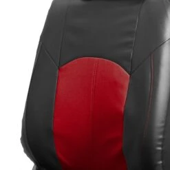 Highest Grade Faux Leather Seat Covers - Front Set Red(Highest Grade Faux Leather Seat Covers Front Set Red) -FH Group PU008reddetail new