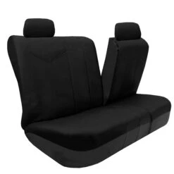 PU Leather Rome Seat Covers - Full Set Black(Pu Leather Rome Seat Covers Full Set Black) -FH Group PU009black012 split1