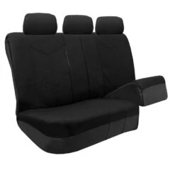 PU Leather Rome Seat Covers - Full Set Black(Pu Leather Rome Seat Covers Full Set Black) -FH Group PU009black013 split2