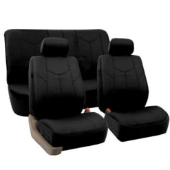 PU Leather Rome Seat Covers - Full Set Black(Pu Leather Rome Seat Covers Full Set Black) -FH Group PU009black112
