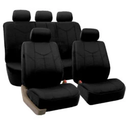 PU Leather Rome Seat Covers - Full Set Black(Pu Leather Rome Seat Covers Full Set Black)