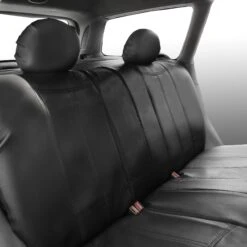 PU Leather Rome Seat Covers - Full Set Black(Pu Leather Rome Seat Covers Full Set Black) -FH Group PU009black interior rear