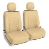 Deluxe Faux Leather Diamond Pattern Car Seat Cushions - Front Set Beige(Deluxe Faux Leather Diamond Pattern Car Seat Cushions Front Set Beige)