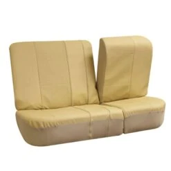 Royal PU Leather Seat Covers- Rear Beige(Royal Pu Leather Seat Covers Rear Beige) -FH Group PU103beige010 split1