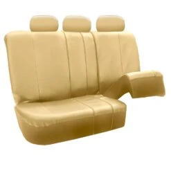 Royal PU Leather Seat Covers- Rear Beige(Royal Pu Leather Seat Covers Rear Beige) -FH Group PU103beige013 split2 1 e1615487368831