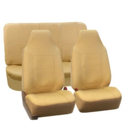 Royal PU Leather Seat Covers Full Set Beige(Royal Pu Leather Seat Covers Full Set Beige) -FH Group PU103beige112