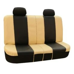 Royal PU Leather Seat Covers- Rear Beige / Black(Royal Pu Leather Seat Covers Rear Beige Black) -FH Group PU103beigeblack012