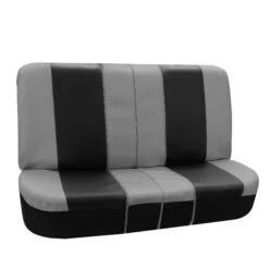 Royal PU Leather Seat Covers- Rear Gray / Black(Royal Pu Leather Seat Covers Rear Gray Black) -FH Group PU103grayblack010