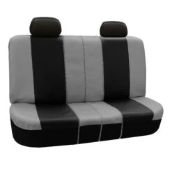 Royal PU Leather Seat Covers- Rear Gray / Black(Royal Pu Leather Seat Covers Rear Gray Black) -FH Group PU103grayblack012
