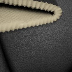 Ultra Comfort Deluxe Leatherette Seat Cushions - Full Set Beige(Ultra Comfort Deluxe Leatherette Seat Cushions Full Set Beige) 17 Ultra Comfort Deluxe Leatherette Seat Cushions - Full Set Beige(Ultra Comfort Deluxe Leatherette Seat Cushions Full Set Beige) -FH Group PU205 material closeup