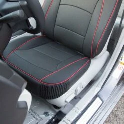 Ultra Comfort Deluxe Leatherette Seat Cushions - Full Set Black Red Trim(Ultra Comfort Deluxe Leatherette Seat Cushions Full Set Black Red Trim) -FH Group PU205102 detail04