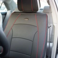 Ultra Comfort Deluxe Leatherette Seat Cushions - Full Set Black Red Trim(Ultra Comfort Deluxe Leatherette Seat Cushions Full Set Black Red Trim) -FH Group PU205102 detail09