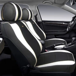 Ultra Comfort Deluxe Leatherette Seat Cushions - Front Set White(Ultra Comfort Deluxe Leatherette Seat Cushions White) -FH Group PU205102 white 02 7d4f4ed7 c940 43af 97c2 0d92c929c9a2