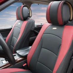 Ultra Comfort Deluxe Leatherette Seat Cushions - Front Set Burgundy(Ultra Comfort Deluxe Leatherette Seat Cushions Burgundy) -FH Group PU205blackburgandy115 07