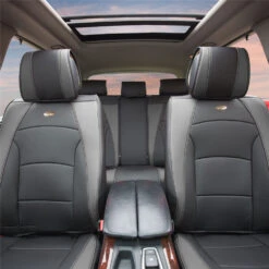 Ultra Comfort Deluxe Leatherette Seat Cushions - Full Set Gray / Black(Ultra Comfort Deluxe Leatherette Seat Cushions Full Set Gray Black)