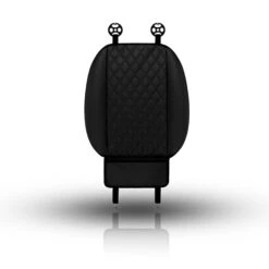 Faux Leather Seat Cushion Pad W/ Front Pocket - Front Set Black(Faux Leather Seat Cushion Pad W Front Pocket Front Set Black) -FH Group PU211102 black whitebackground retouch 1