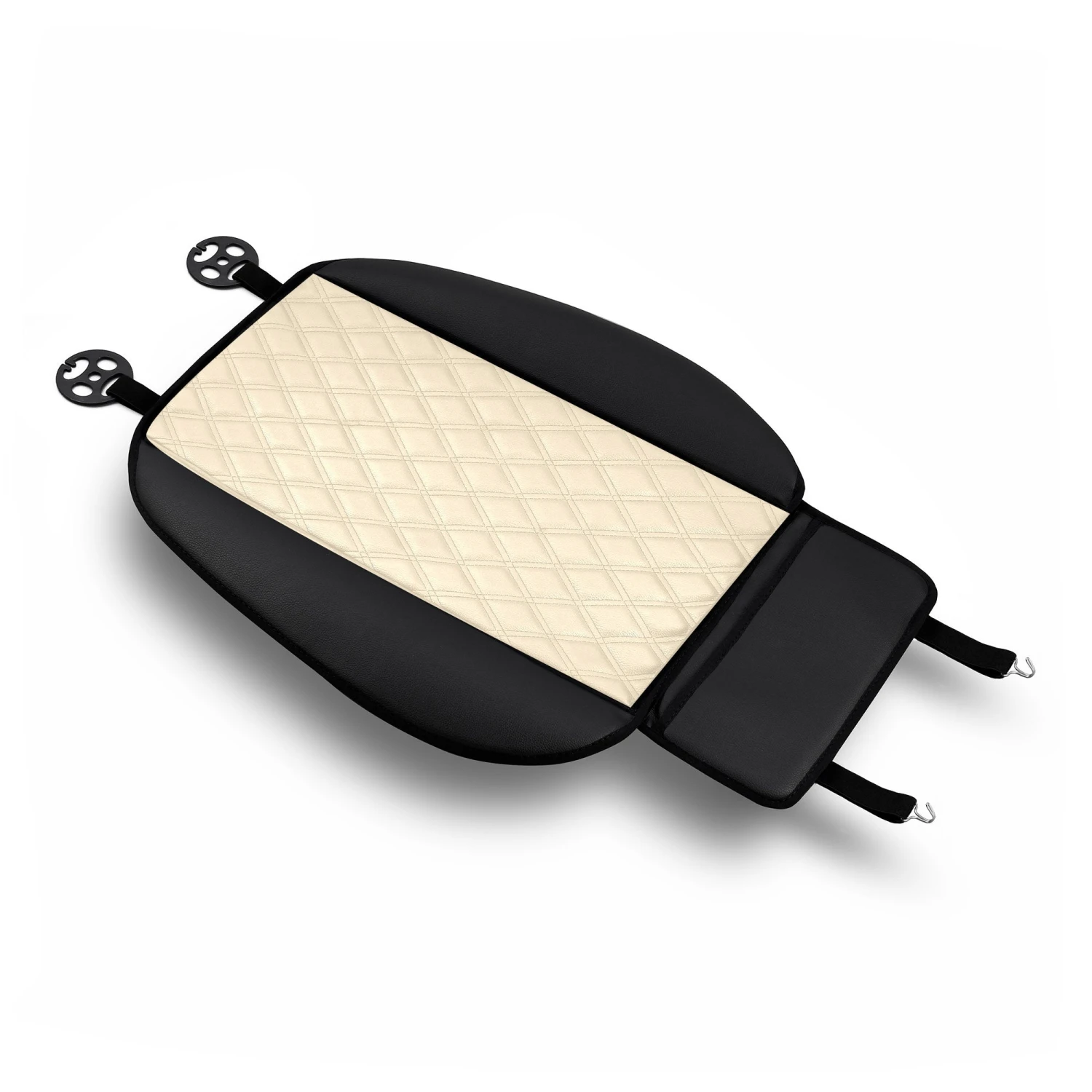 Faux Leather Seat Cushion Pad W/ Front Pocket - Front Set Beige(Faux Leather Seat Cushion Pad W Front Pocket Front Set Beige) 2 Faux Leather Seat Cushion Pad W/ Front Pocket - Front Set Beige(Faux Leather Seat Cushion Pad W Front Pocket Front Set Beige) - Image 2