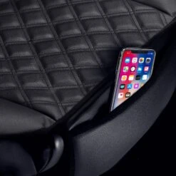 Faux Leather Seat Cushion Pad W/ Front Pocket - Front Set Black(Faux Leather Seat Cushion Pad W Front Pocket Front Set Black) -FH Group PU211102black 5