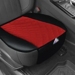 Faux Leather Seat Cushion Pad W/ Front Pocket - Front Set Red(Faux Leather Seat Cushion Pad W Front Pocket Front Set Red) -FH Group PU211102red 5