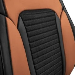 Tour19 Faux Leather 3D Mesh Seat Cushions - Front Set Brown(Tour19 Faux Leather 3d Mesh Seat Cushions Front Set Brown) -FH Group PU219 brown CLOSE