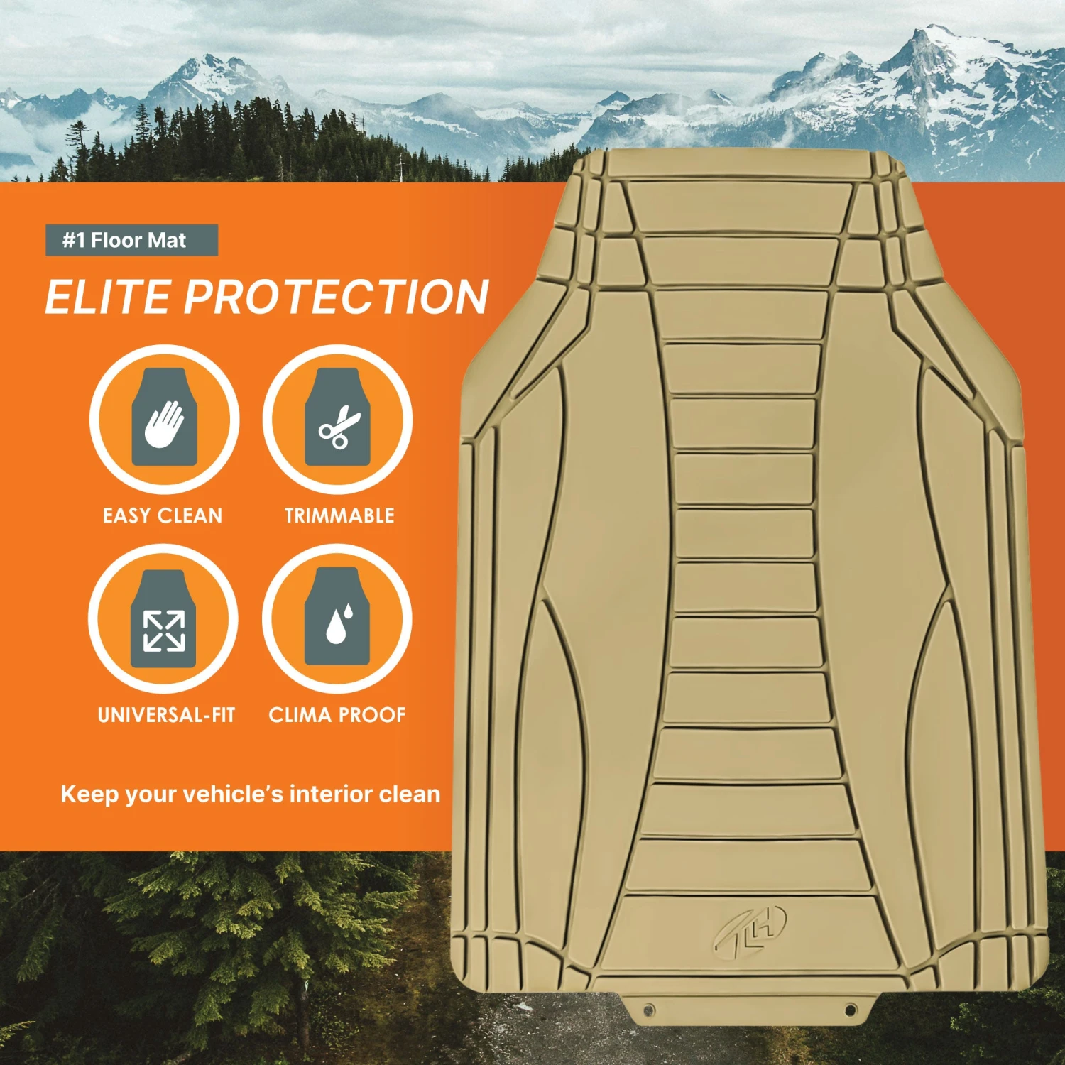 Sleek Linear Car Floor Mats - Full Set Beige(Sleek Linear Car Floor Mats Full Set Beige) 4 Sleek Linear Car Floor Mats - Full Set Beige(Sleek Linear Car Floor Mats Full Set Beige) - Image 4