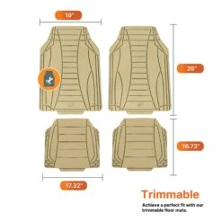 Sleek Linear Car Floor Mats - Full Set Beige(Sleek Linear Car Floor Mats Full Set Beige) 14 Sleek Linear Car Floor Mats - Full Set Beige(Sleek Linear Car Floor Mats Full Set Beige) -FH Group TM9001 beige 7