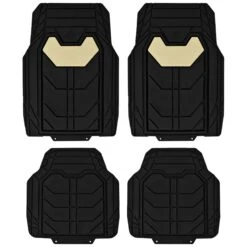Bold Geometric Car Floor Mats - Full Set Beige(Bold Geometric Car Floor Mats Full Set Beige)