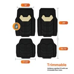 Bold Geometric Car Floor Mats - Full Set Beige(Bold Geometric Car Floor Mats Full Set Beige) -FH Group TM9002 beige 7