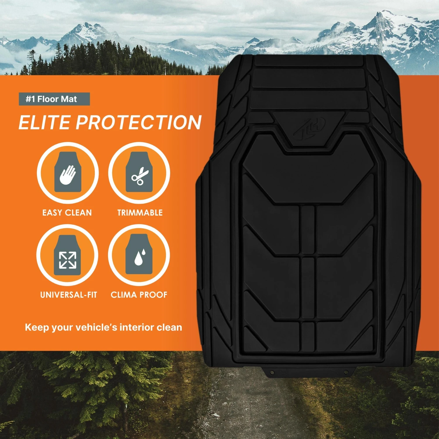 Bold Geometric Car Floor Mats - Full Set Black(Bold Geometric Car Floor Mats Full Set Black) 4 Bold Geometric Car Floor Mats - Full Set Black(Bold Geometric Car Floor Mats Full Set Black) - Image 4