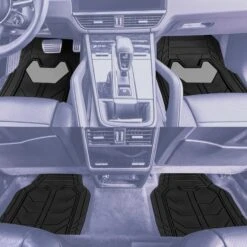 Bold Geometric Car Floor Mats - Full Set Gray(Bold Geometric Car Floor Mats Full Set Gray) -FH Group TM9002 gray 3