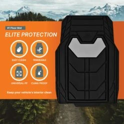 Bold Geometric Car Floor Mats - Full Set Gray(Bold Geometric Car Floor Mats Full Set Gray) -FH Group TM9002 gray 4