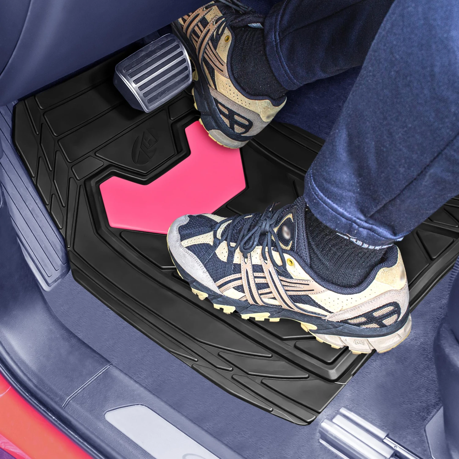 Bold Geometric Car Floor Mats - Full Set Pink(Bold Geometric Car Floor Mats Full Set Pink) 2 Bold Geometric Car Floor Mats - Full Set Pink(Bold Geometric Car Floor Mats Full Set Pink) - Image 2