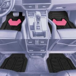 Bold Geometric Car Floor Mats - Full Set Pink(Bold Geometric Car Floor Mats Full Set Pink) 10 Bold Geometric Car Floor Mats - Full Set Pink(Bold Geometric Car Floor Mats Full Set Pink) -FH Group TM9002 pink 3