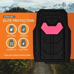 Bold Geometric Car Floor Mats - Full Set Pink(Bold Geometric Car Floor Mats Full Set Pink) 11 Bold Geometric Car Floor Mats - Full Set Pink(Bold Geometric Car Floor Mats Full Set Pink) -FH Group TM9002 pink 4