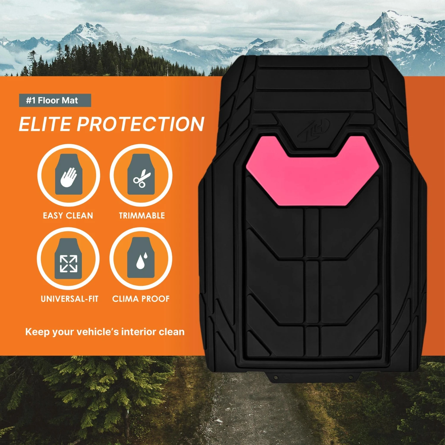 Bold Geometric Car Floor Mats - Full Set Pink(Bold Geometric Car Floor Mats Full Set Pink) 4 Bold Geometric Car Floor Mats - Full Set Pink(Bold Geometric Car Floor Mats Full Set Pink) - Image 4