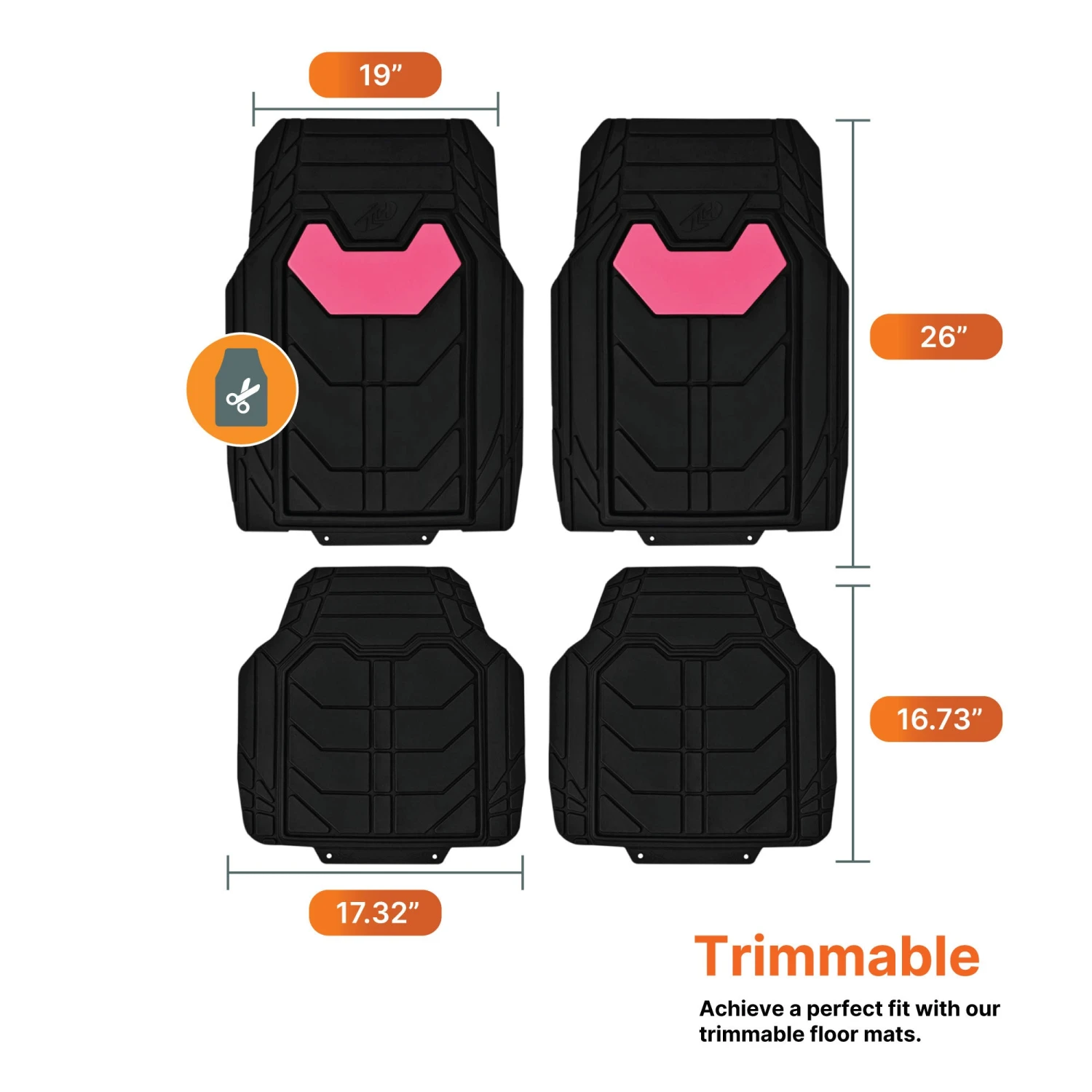 Bold Geometric Car Floor Mats - Full Set Pink(Bold Geometric Car Floor Mats Full Set Pink) 7 Bold Geometric Car Floor Mats - Full Set Pink(Bold Geometric Car Floor Mats Full Set Pink) - Image 7