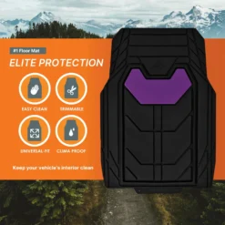 Bold Geometric Car Floor Mats - Full Set Purple(Bold Geometric Car Floor Mats Full Set Purple) -FH Group TM9002 purple 4