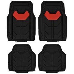 Bold Geometric Car Floor Mats - Full Set Red(Bold Geometric Car Floor Mats Full Set Red)