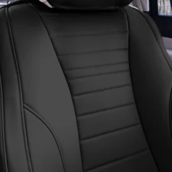 Grande70 Luxe Faux Leather Car Seat Covers With Sleek Pattern - Front Set Black(Grande70 Luxe Faux Leather Car Seat Covers With Sleek Pattern Front Set Black) 9 Grande70 Luxe Faux Leather Car Seat Covers With Sleek Pattern - Front Set Black(Grande70 Luxe Faux Leather Car Seat Covers With Sleek Pattern Front Set Black) -FH Group TP70001 black 3