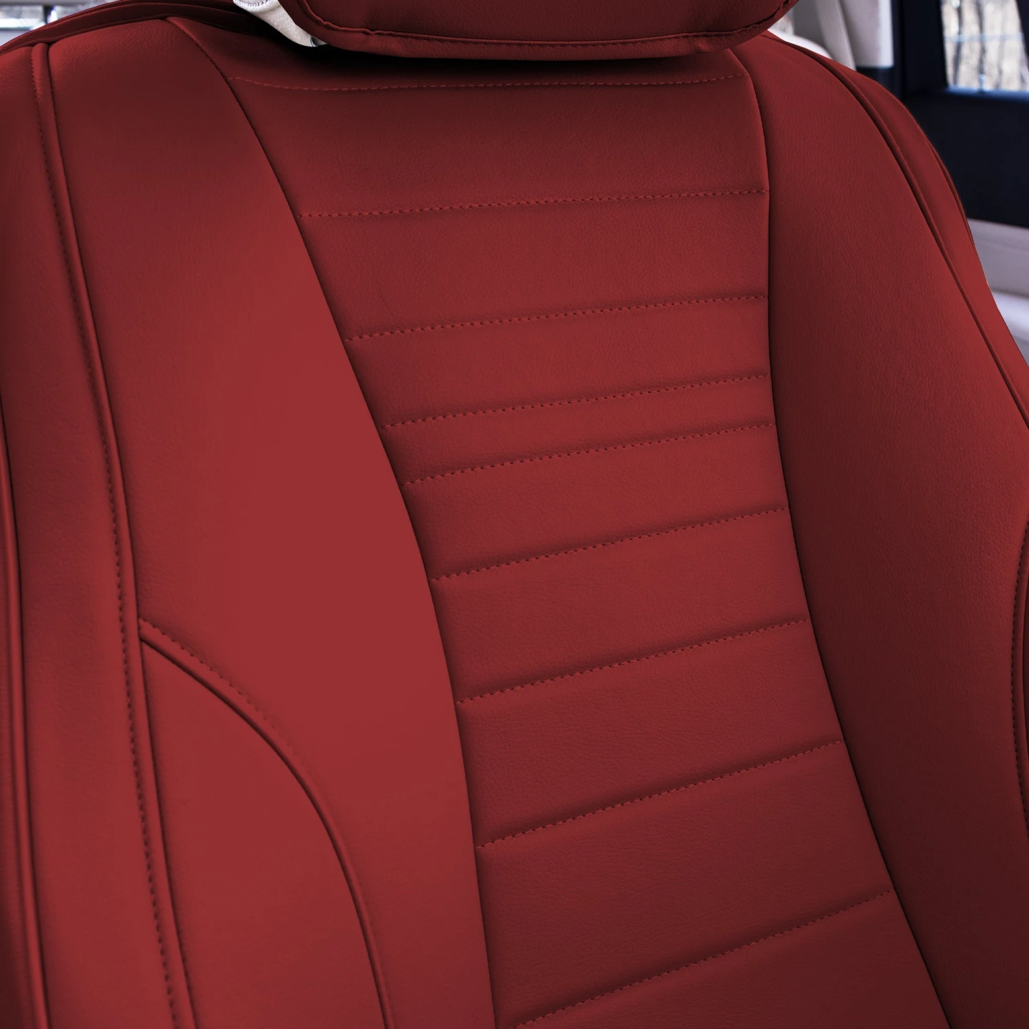 Grande70 Luxe Faux Leather Car Seat Covers With Sleek Pattern - Front Set Burgundy(Grande70 Luxe Faux Leather Car Seat Covers With Sleek Pattern Front Set Burgundy) 3 Grande70 Luxe Faux Leather Car Seat Covers With Sleek Pattern - Front Set Burgundy(Grande70 Luxe Faux Leather Car Seat Covers With Sleek Pattern Front Set Burgundy) - Image 3