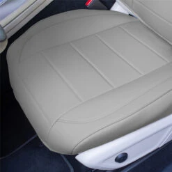 Grande70 Luxe Faux Leather Car Seat Covers With Sleek Pattern - Front Set Gray(Grande70 Luxe Faux Leather Car Seat Covers With Sleek Pattern Front Set Gray) -FH Group TP70001 gray 5