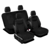 Ultra Modern Quilted Leatherette Seat Covers Full Set - Black(Ultra Modern Quilted Leatherette Seat Covers Full Set Black)