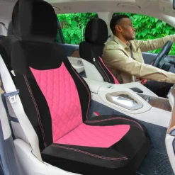 Ultra Modern Quilted Leatherette Seat Covers Full Set - Pink(Ultra Modern Quilted Leatherette Seat Covers Full Set Pink) 8 Ultra Modern Quilted Leatherette Seat Covers Full Set - Pink(Ultra Modern Quilted Leatherette Seat Covers Full Set Pink) -FH Group TP70008 purple 3