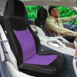 Ultra Modern Quilted Leatherette Seat Covers Full Set - Purple(Ultra Modern Quilted Leatherette Seat Covers Full Set Purple) -FH Group TP70008 purple 3 abd73c80 85af 4360 8532 f1a95dcfcca4